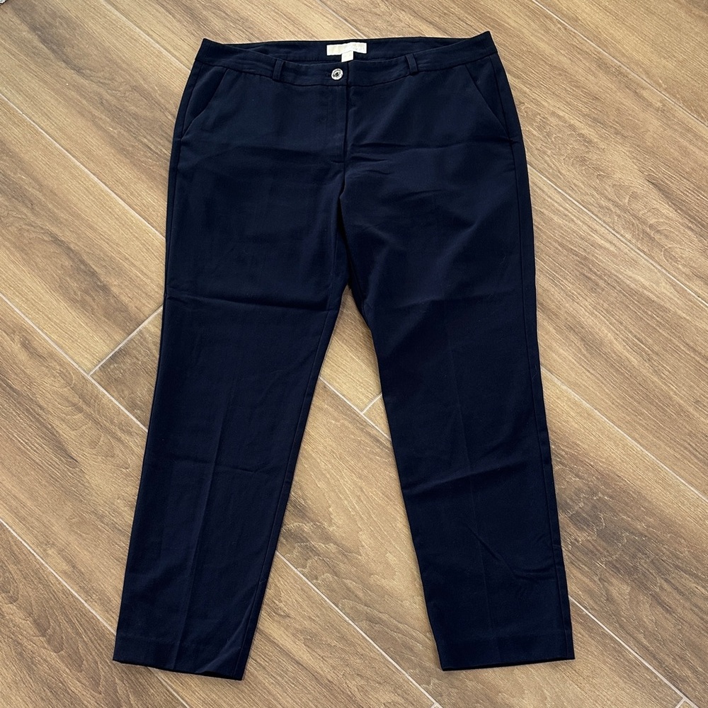 Michael Kors Navy Cropped Dress Pants